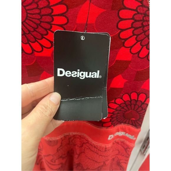 NWT Desigual Long Sleeve Red Floral Dress, Size 11/12 - Picture 9 of 9